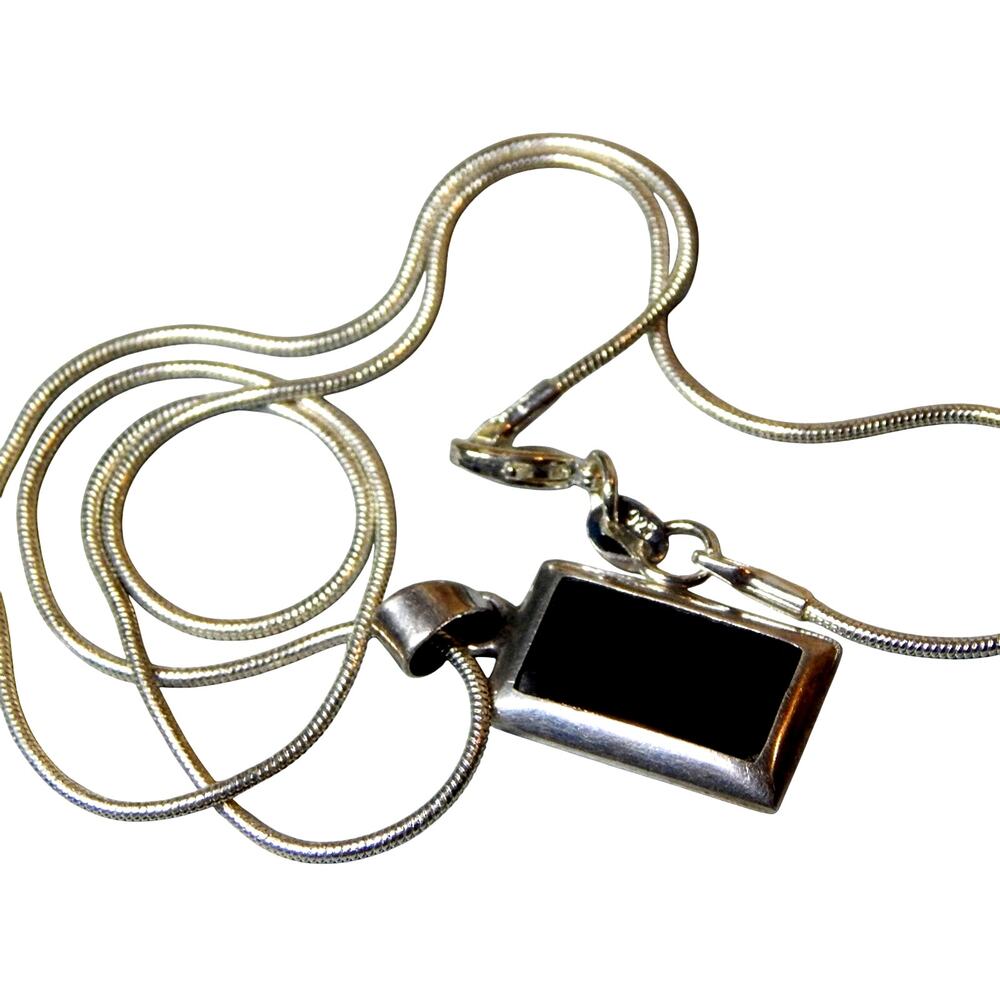 Stone of Obsius Minimalist 925 Silver Necklace